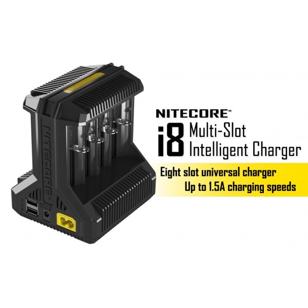 Nitecore i8 Intelligent Multi-slot Charger with USB Output for Li-ion / IMR / Ni-MH/ Ni-Cd