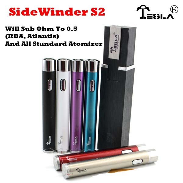 New Tesla Sidewinder II S2 (3-6v) 2000mAh The First SUB OHM VV Variable Voltage "Twist" Battery